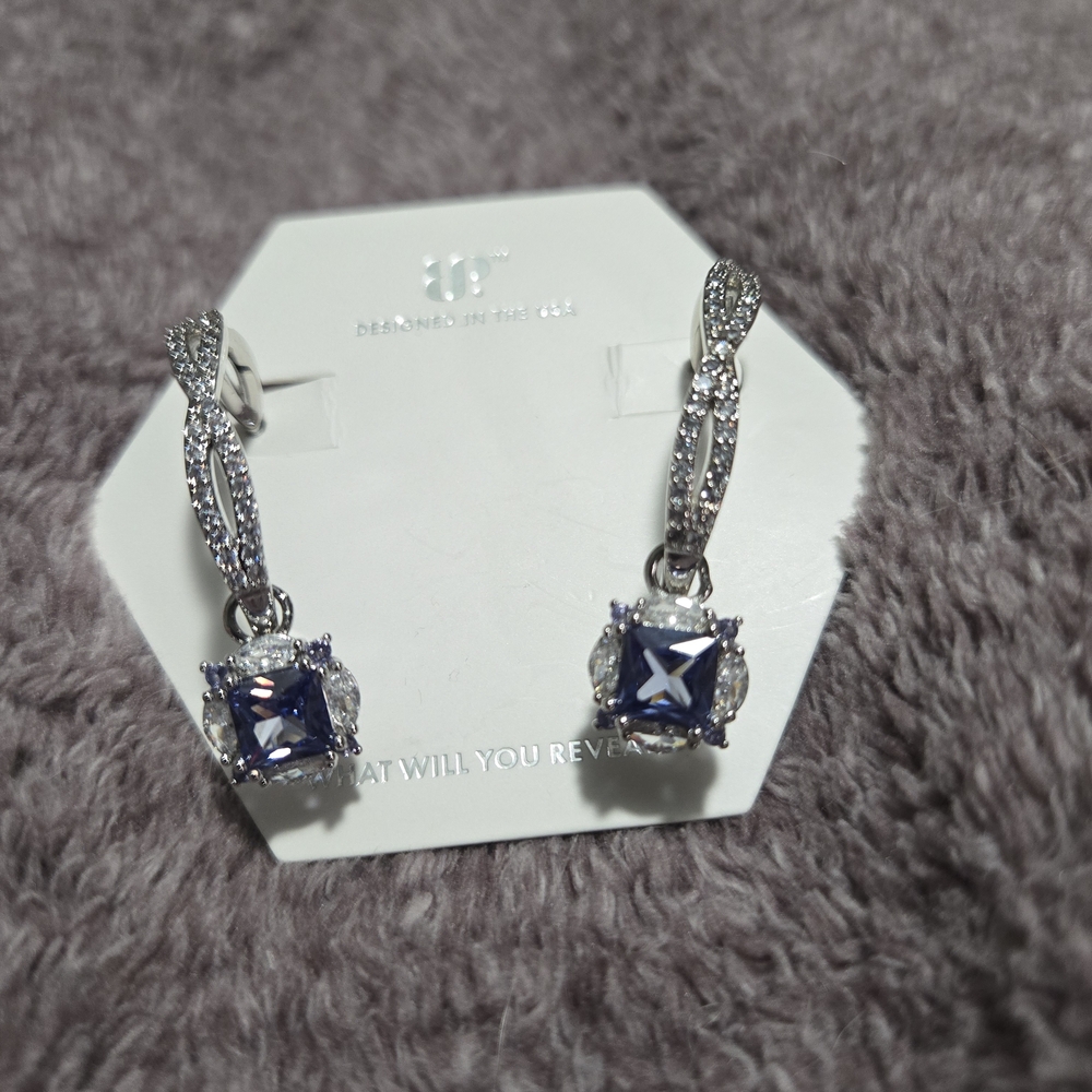 Elegant Silver and Blue Earrings